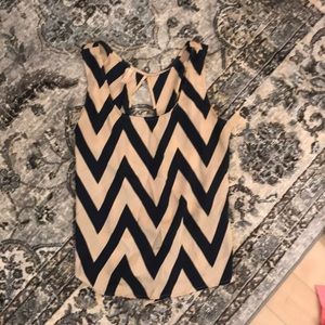 Chevron blouse with open back